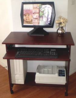 31 inch computer desk in dark cherry
