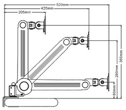 8888IP Monitor Arm - Clamp mount
