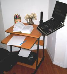 computer desk with laptop arm