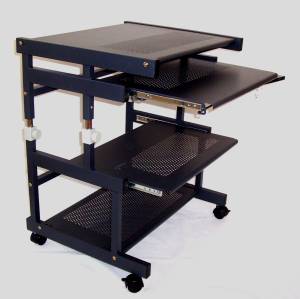 all metal height adjustable computer cart