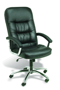 Top of the line ergonomic executive leather chair w/chrome base