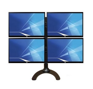 Quad LCD Monitor Stand with sliding brackets to eliminate gap between monitors