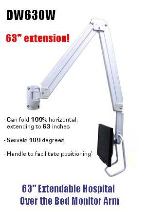 60 inch long LCD Monitor Wall Arm for  Hospital-Bed