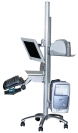 Mobile Flat panel LCD Monitor pole mount trolley computer desk cart.