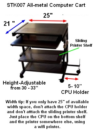 Metal cheap computer cart