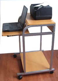 portable 24 inch wide compact computer cart with printer shelf