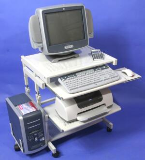 all metal height-adjustable white computer desk